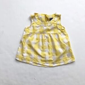 BabyGap yellow buffalo plaid top GUC  XS(4/5T)